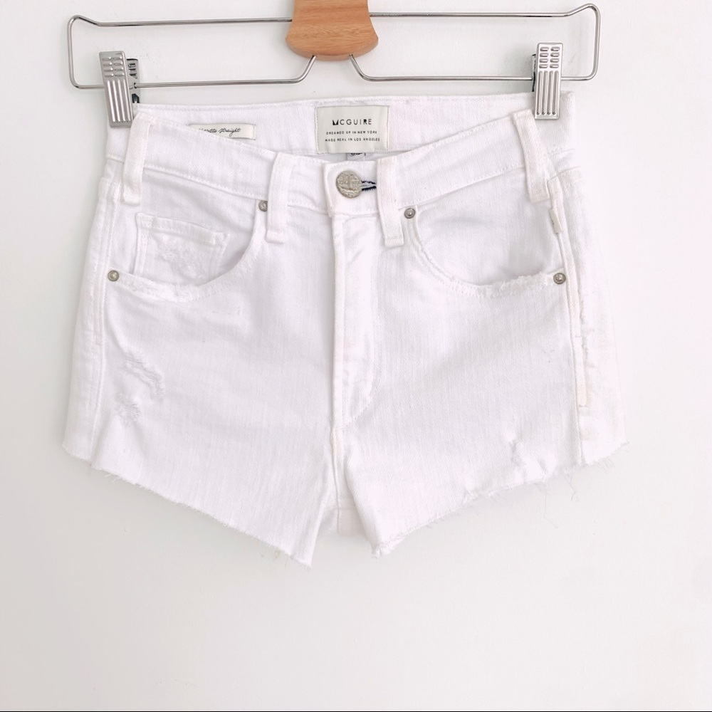 McGuire White Crop Valletta High Rise Shorts - Picture 6 of 14